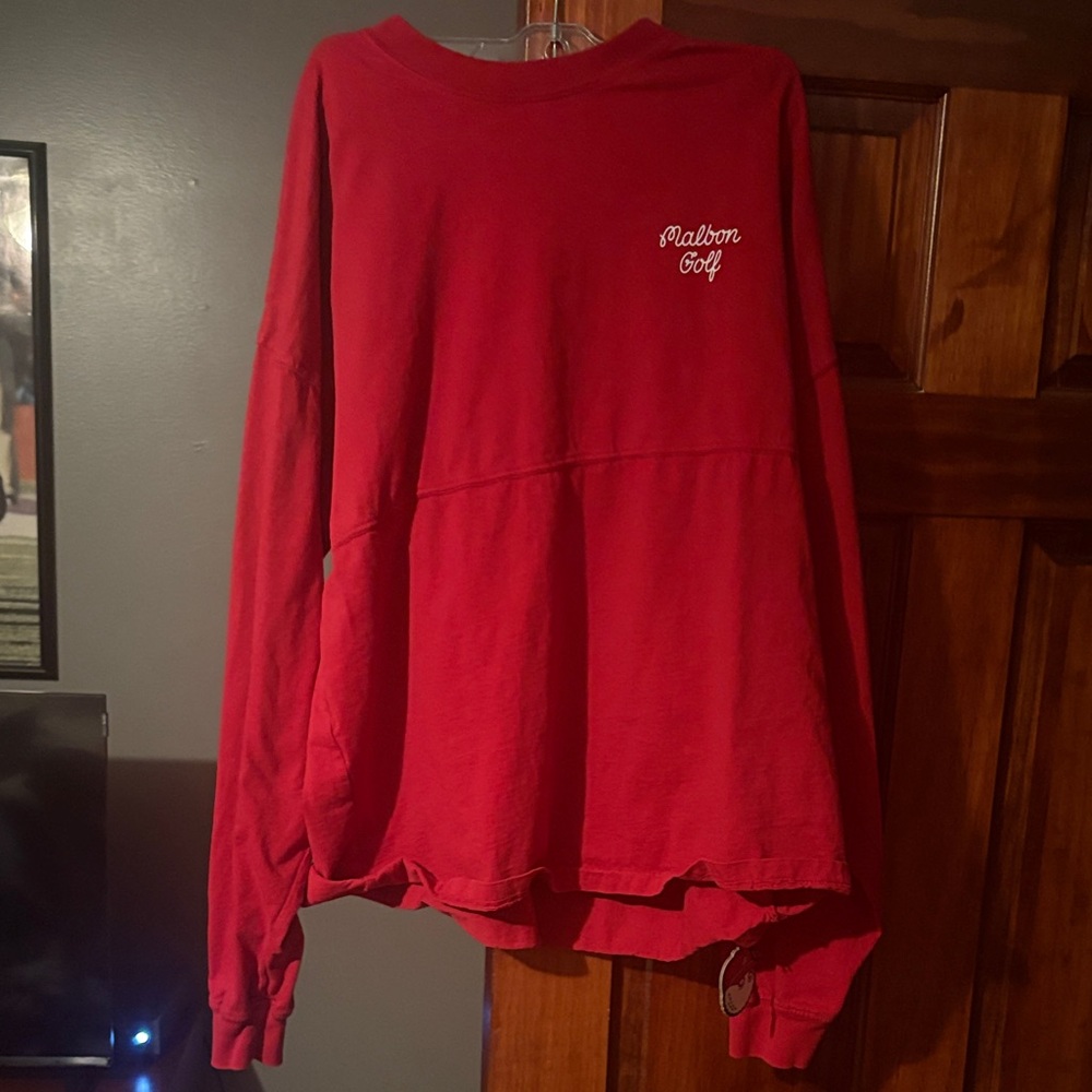 Malbon Golf Red Long Sleeve Tee